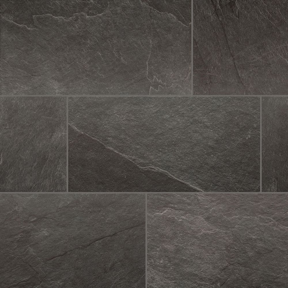 Sediment Slate Black 12 in. x 24 in. Porcelain Floor and Wall Tile (13.62 sq. ft./Case) price history on PriceWatchPro