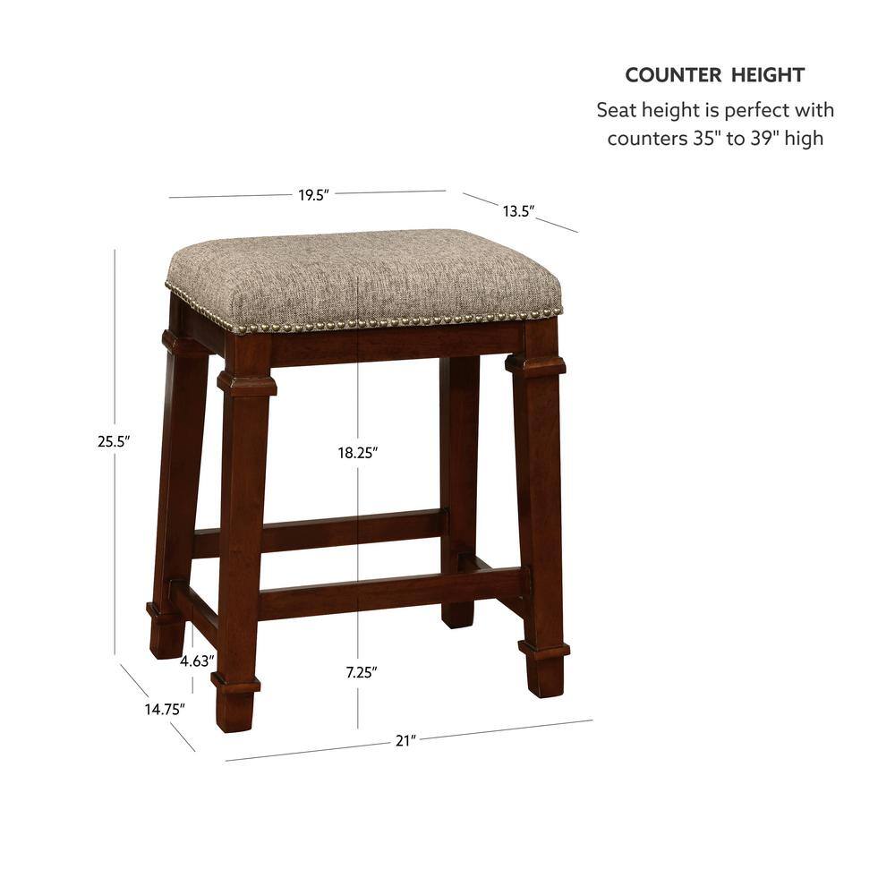 Kennedy Backless Walnut Brown Wood Counter Stool