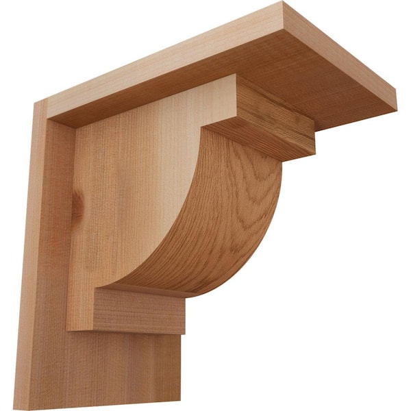 Ekena Millwork 5-1/2 in. x 8 in. x 8 in. Western Red Cedar Alpine Smooth Corbel with Backplate
