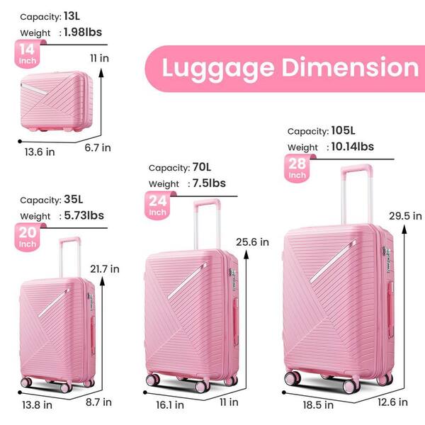 OLUMAT 4-Piece Pink-1 Security and Convenience Luggage Set FO-LS