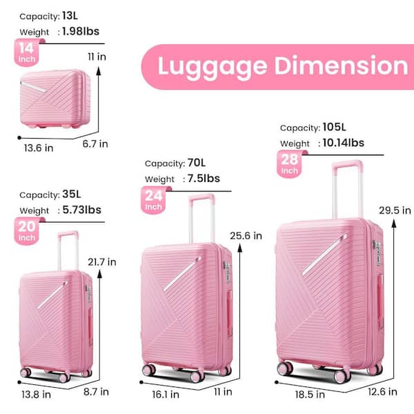 4 Piece Luggage Set With TSA-approved locks And Expandable Design