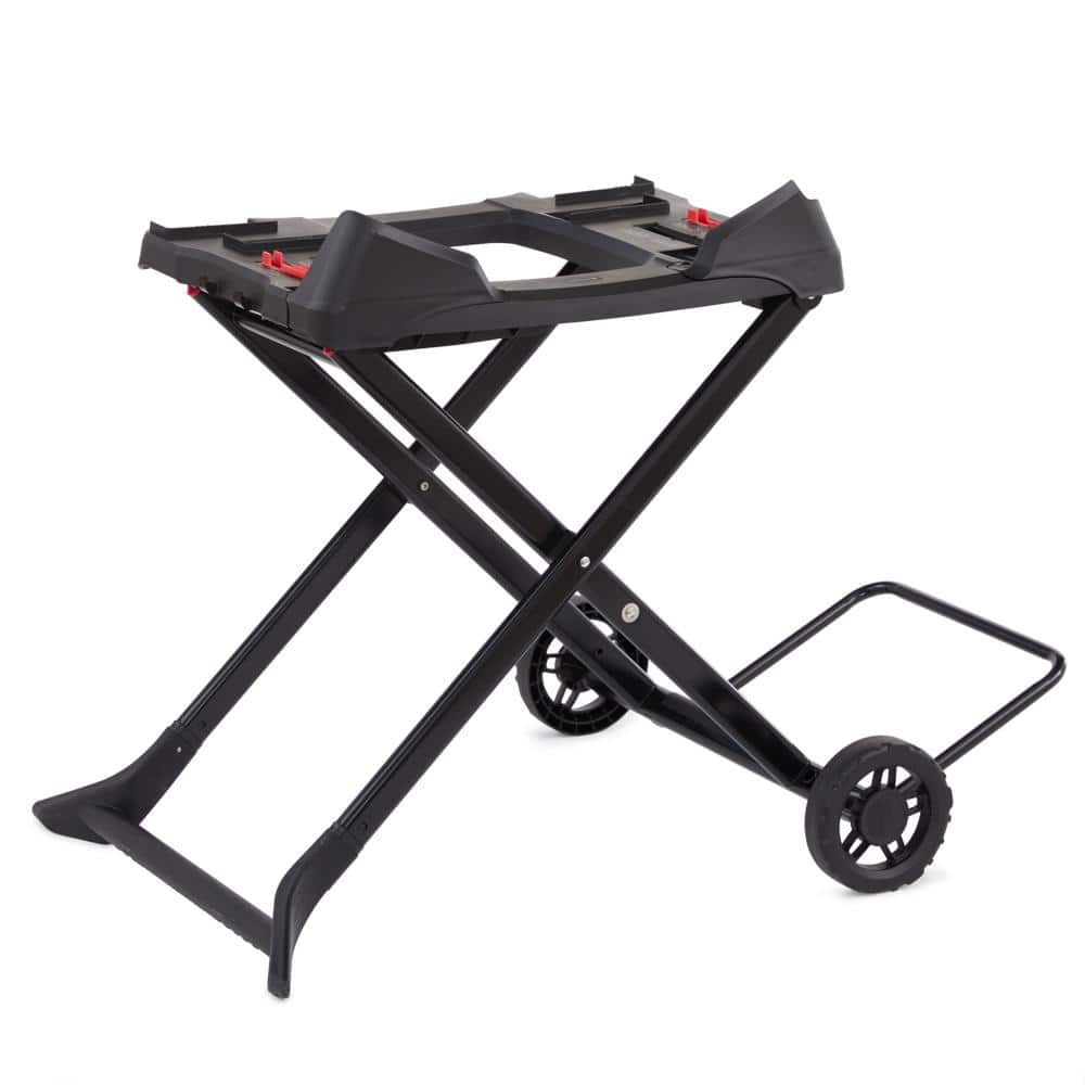 Black Portable Grill Cart with Wheels