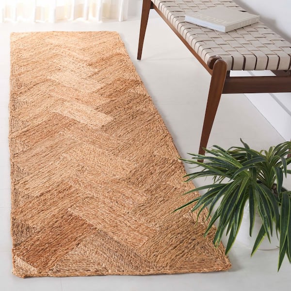 Natural Fiber 2 ft. x 8 ft. Natural Geometric Runner Rug