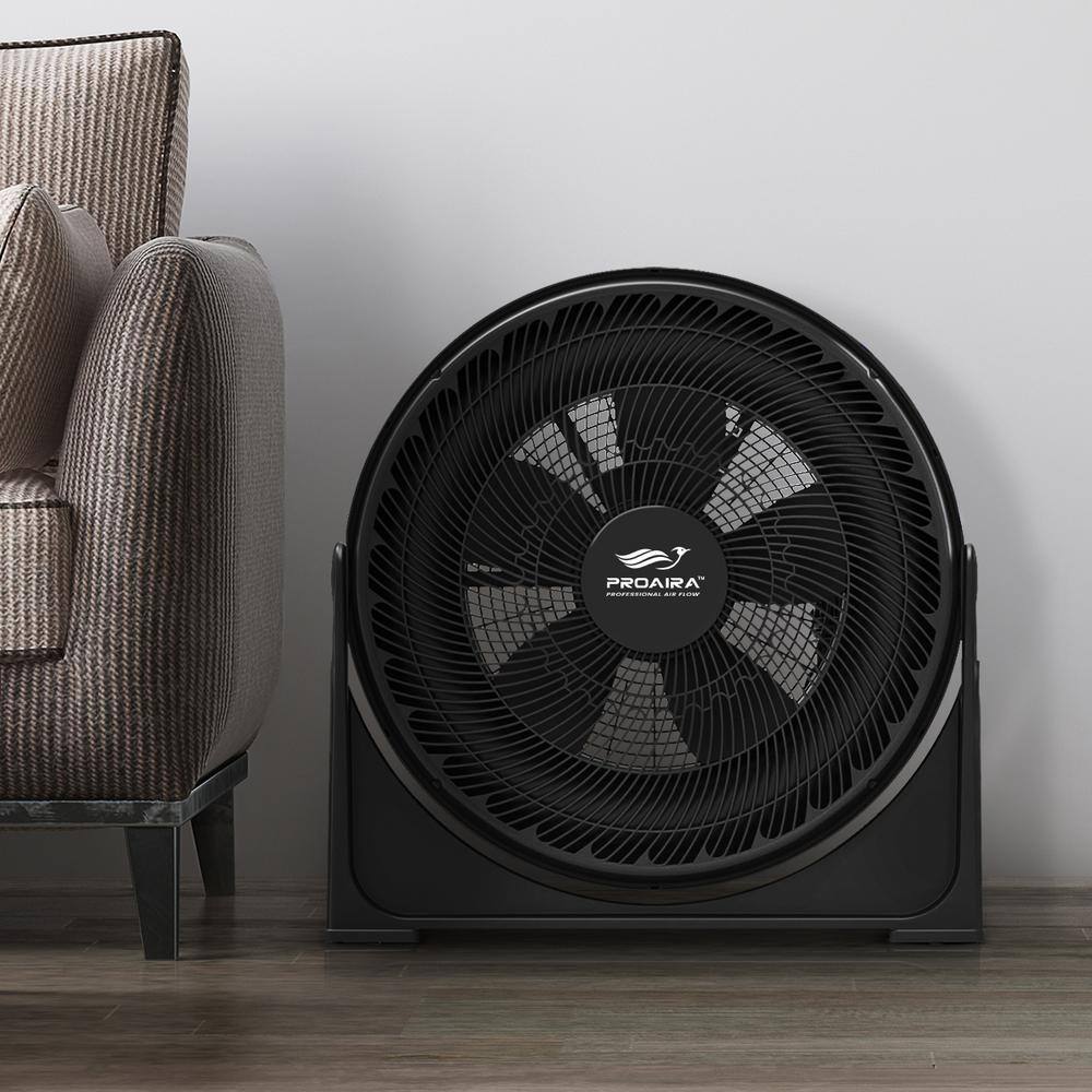 Proaira Black 23" Three Speed Floor Box Fan