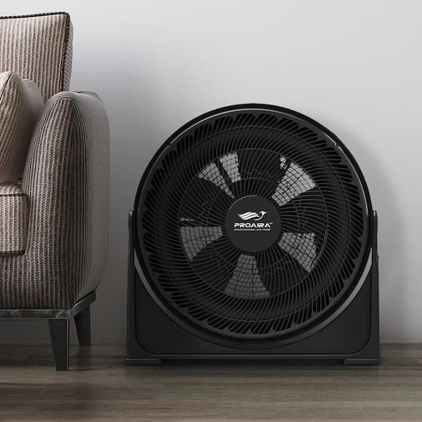 20 in. 3 Speed Control Box Fan in Black