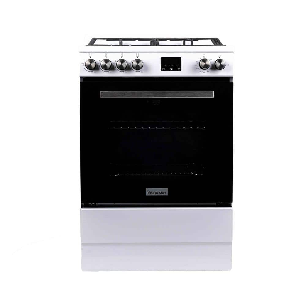 Magic Chef 24 in 4-Burner Freestanding Gas Range in White MCSBRG24W ...