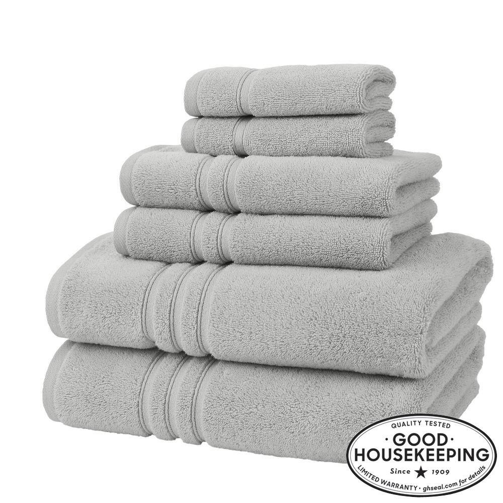 Home Decorators Collection Turkish Cotton Ultra Soft Charcoal Gray 6-Piece  Bath Sheet Towel Set 6pcshhchr - The Home Depot