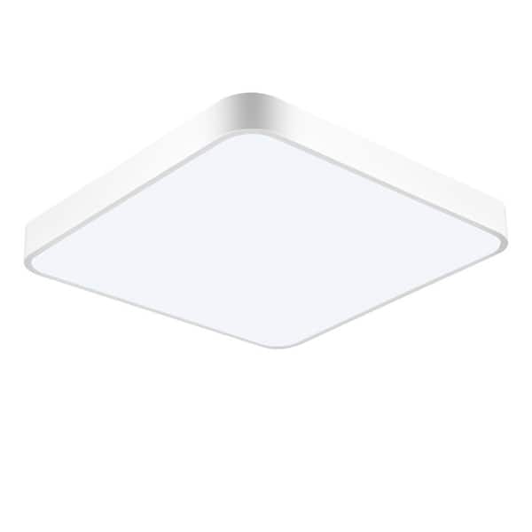 CIPACHO 15.75 in. 24-Watt White Acrylic Mask LED Flush Mount Ultra-Thin Stepless Dimming Ceiling Light Square (1-Pack)