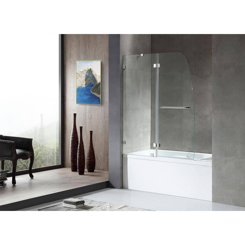 Pacific 48" x 58" Frameless Hinged Tub Door in Polished Chrome