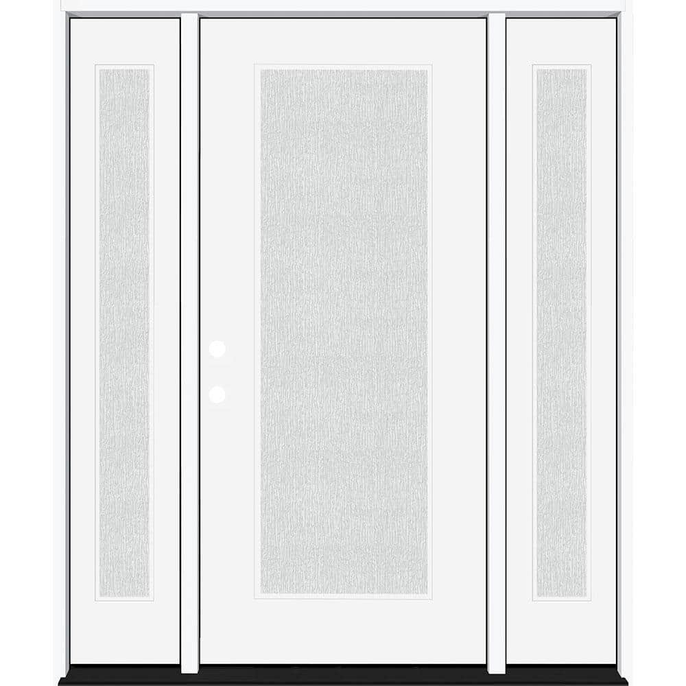 Legacy 64 in. x 80 in. Full Lite Rain Glass RHIS White Primed Fiberglass Prehung Front Door with Dbl 12 in. SL price history on PriceWatchPro