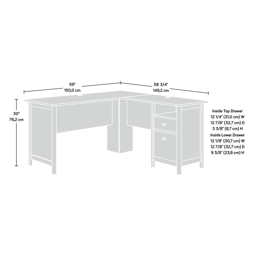 Prairie Cherry L-Shaped Executive Desk with File Storage