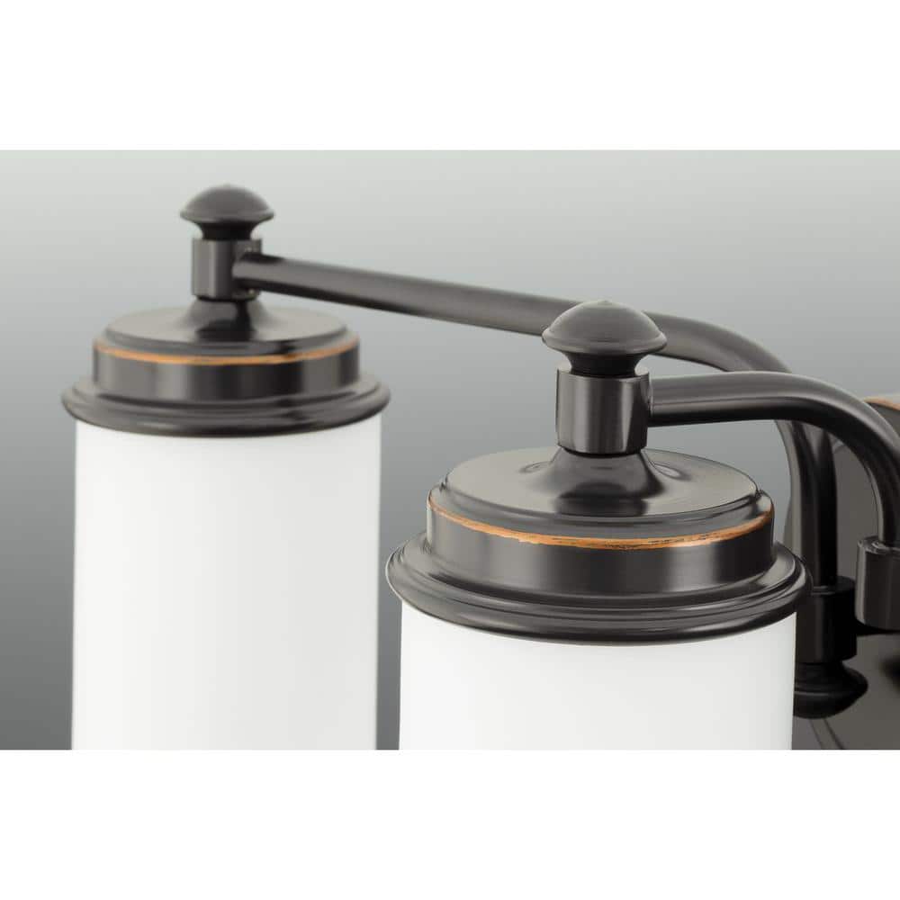 Rubbed Bronze 8" Wall Sconce with Etched Opal Glass