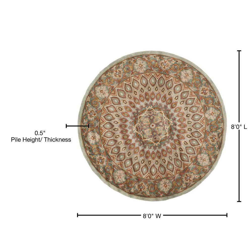 Hand-Tufted Blue and Grey Wool Round Area Rug