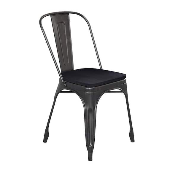 Carnegy Avenue Gold Metal Outdoor Dining Chair in Black
