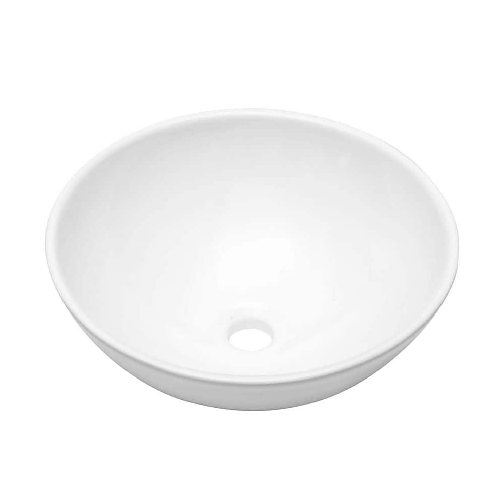 13 In. Vessel Bathroom Sink Bowl Round Countertop White Ceramic Porcelain Above Counter Vanity Sink Basin price history on PriceWatchPro