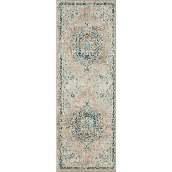 Unique Loom Penrose Alexis Gray 2 ft. 2 in. x 6 ft. Runner Rug