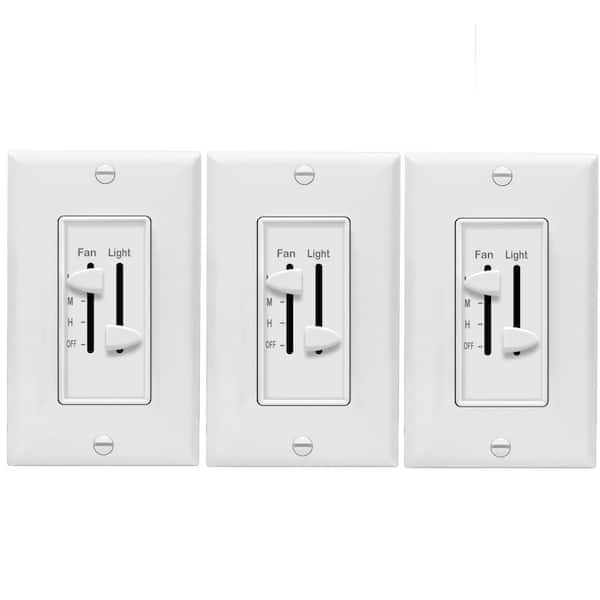 Enerlites 2 5 Amp 3 Sd Ceiling Fan, 3 Light Switch Cover With Dimmer