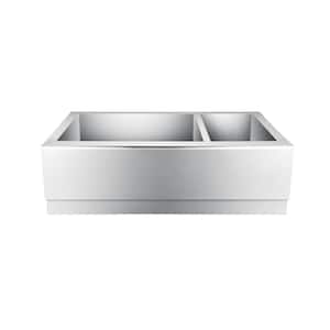 Caprice Farmhouse Apron Front Stainless Steel 33 in. 70/30 Double Bowl Kitchen Sink