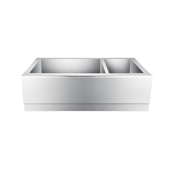 Barclay Products Caprice Farmhouse Apron Front Stainless Steel 33 in. 70/30 Double Bowl Kitchen Sink