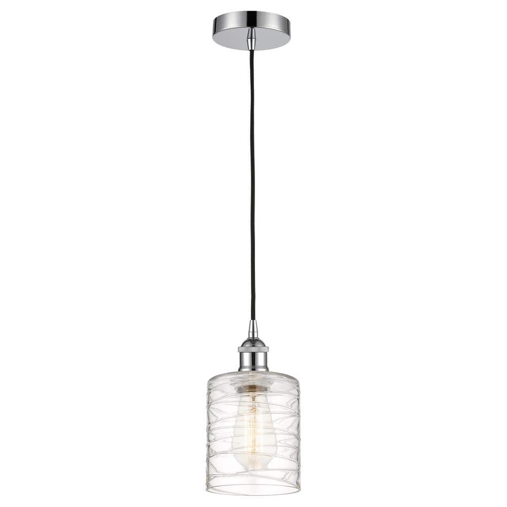Cobbleskill 60-Watt 1-Light Polished Chrome Standard Mini Pendant Light with Clear Glass Shade, No Bulbs Included price history on PriceWatchPro