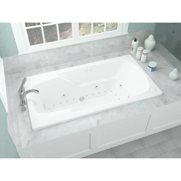 Coral 6 ft. Rectangular Drop-in Whirlpool Bathtub in White Coral 6 ft. Rectangular Drop-in Whirlpool Bathtub in White