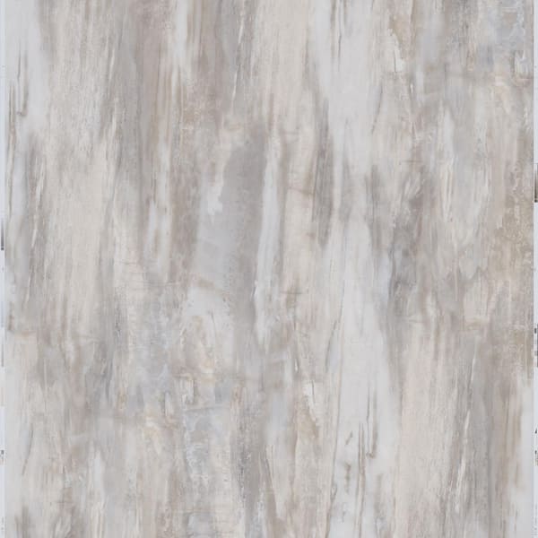 TrafficMaster Take Home Sample - White Petrified Wood Peel and Stick Vinyl Tile