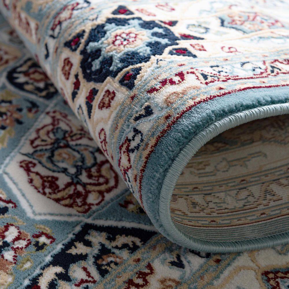 Handmade Tufted Floral Blue Synthetic 8' x 10' Rectangular Rug