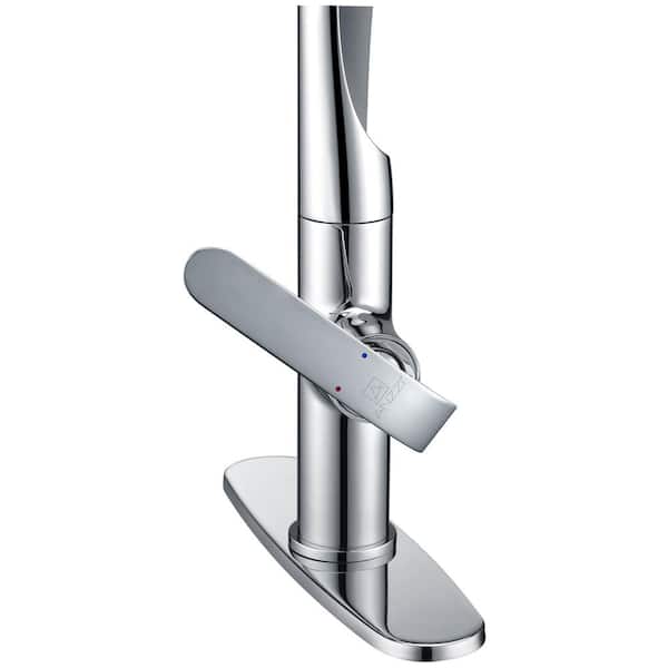 Accent Single-Handle 180 Degree Spout Swivel Pull-Down Sprayer 8.86 in Kitchen Faucet in Polished Chrome