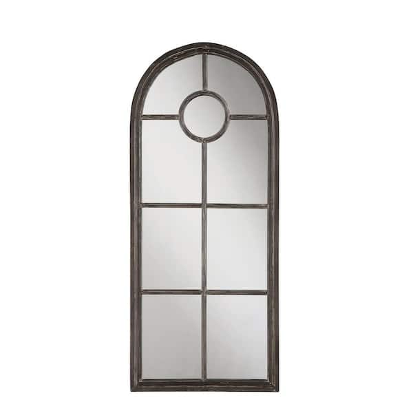 Storied Home Large Arch Black Antiqued Contemporary Mirror (53.75 in. H x 23 in. W)