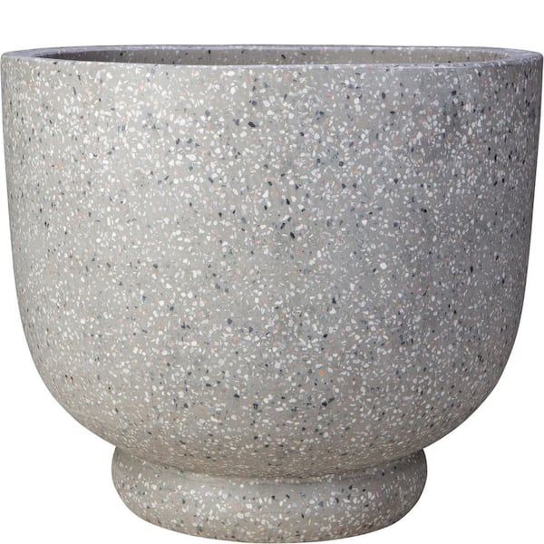 84 qt. Decorative Lightweight Cement Planter Chalice Bowl - Grey