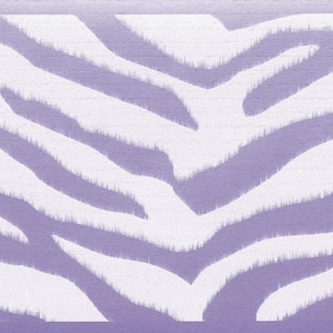 Falkirk Dandy II Purple White Zebra Print Abstract Peel and Stick Wallpaper Border