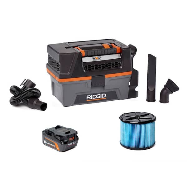 18V 3 Gal. NXT Shop Vacuum HD0318 (Vac Only) with Hose and 6.0 Ah Lithium-Ion Battery Combo