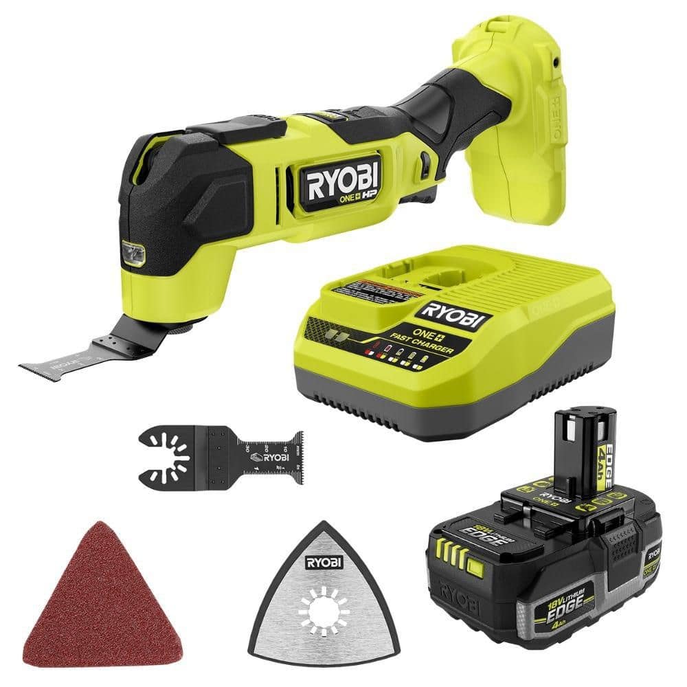 Ryobi ONE+ HP 18V Brushless Cordless Multi Tool Kit w/ 4.0 Ah Lithium EDGE Battery and Charger