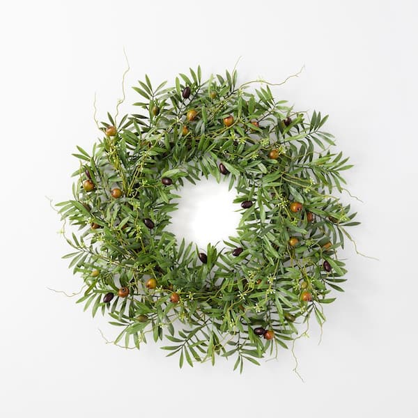 Lush Olive Fruit Wreath Centerpieces Farmhouse Decor Flower Arrangements All Season Wreaths Olive Wreath Home Decor