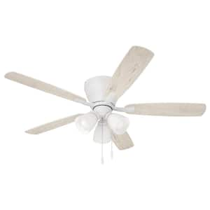 Wheeler 3-Light 52 in. Indoor White Finish Ceiling Fan with LED Bulbs Included