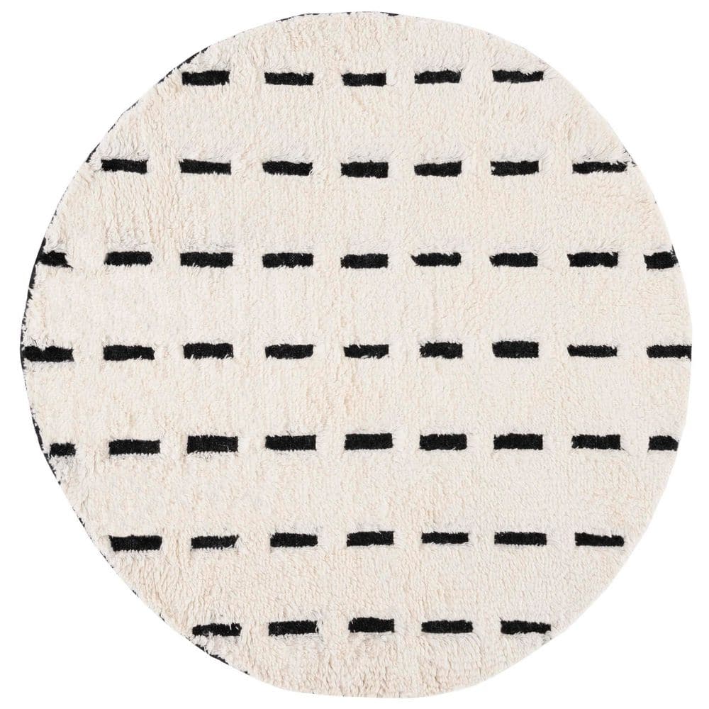 Casablanca 6 ft. x 6 ft. Black/Ivory Dash Flokati Round Area Rug price history on PriceWatchPro