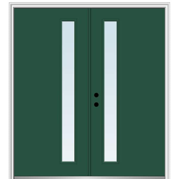 MMI Door 60 in. x 80 in. Viola Right-Hand Inswing 1-Lite Clear Low-E Painted Fiberglass Smooth Prehung Front Door