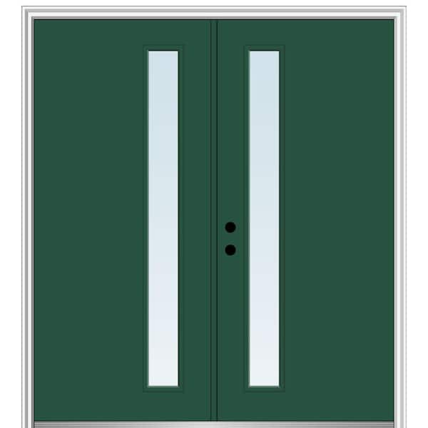 MMI Door 72 in. x 80 in. Viola Right-Hand Inswing 1-Lite Clear Low-E Painted Fiberglass Smooth Prehung Front Door