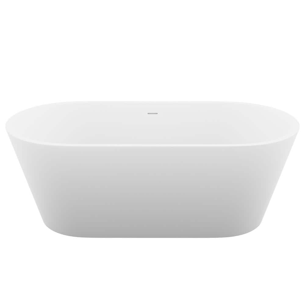 Rossetto 66.8'' Matte White Solid Surface Freestanding Bathtub