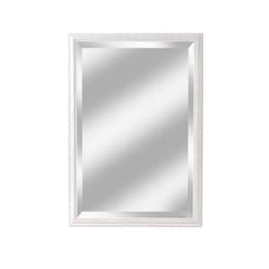 Medium Rectangle Weathered White Beveled Glass Casual Mirror (39 in. H x 27 in. W)
