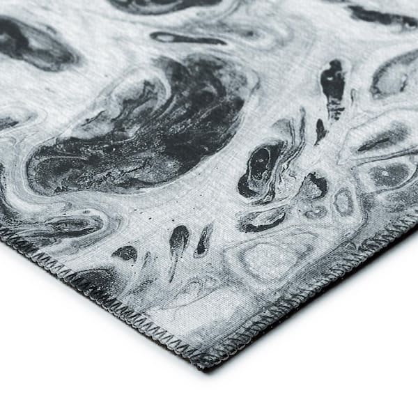 Karina Black 8 ft. x 10 ft. Geometric Indoor/Outdoor Area Rug