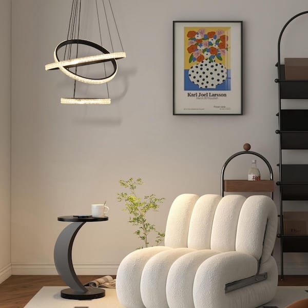 TOZING 19.7 in. 3-Light Modern Silver Geometric Adjustable Styling