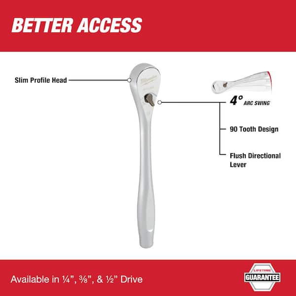 1/4 in. Drive Ratchet and 1/2 in. Drive 24 in. Breaker Bar (2-Piece)