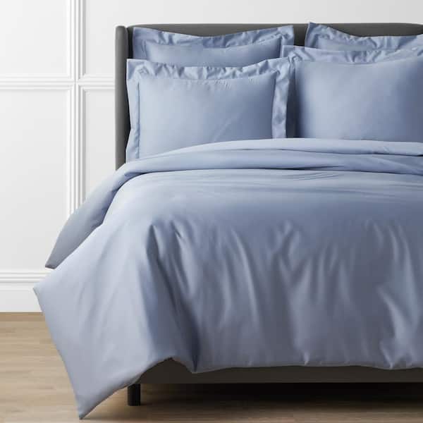 Legends Hotel Blue Shadow Supima Cotton Wrinkle-Free Sateen Full Sheet Set