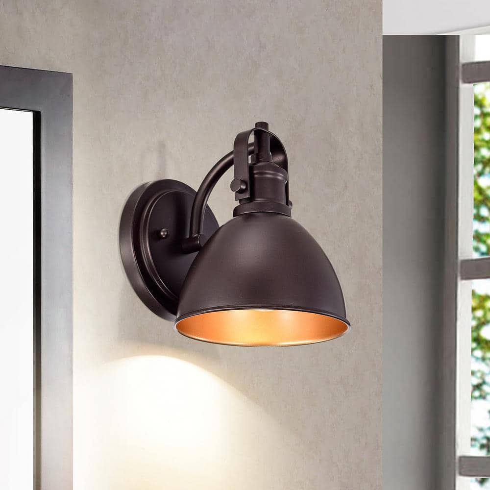 1-Light Oil Rubbed Bronze Industrial Wall Light Sconce with Metal Shade price history on PriceWatchPro