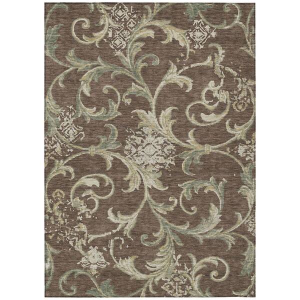 Chantille Machine Washable Indoor/Outdoor Abstract ACN3012 Coffee 9 ft. x 12 ft. Area Rug