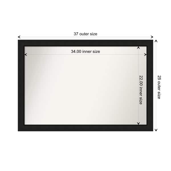 Amanti Art Midnight Black Narrow 37.25 in. x 25.25 in. Custom Non-Beveled Wood FramedBathroom Vanity Wall Mirror