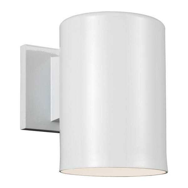 Generation Lighting Outdoor Cylinder Collection White Wall Lantern