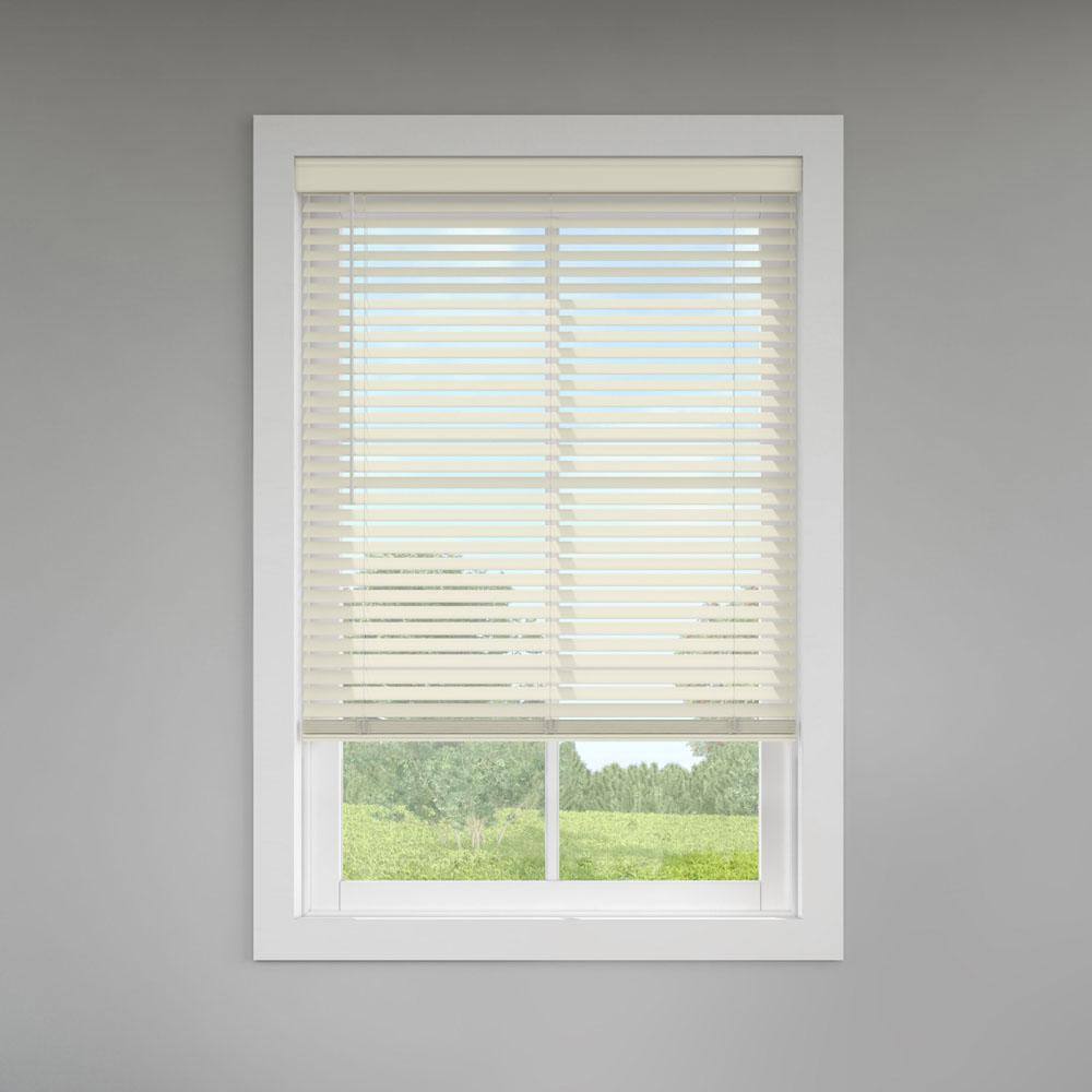 Classic Value Warm White Cordless Room Darkening Faux Wood Blinds with 2 in. Slats - 63.25 in. W x 66 in. L, Custom price history on PriceWatchPro