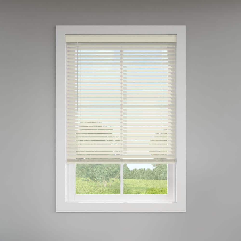 Classic Value Warm White Cordless Room Darkening Faux Wood Blinds with 2 in. Slats - 77.75 in. W x 36 in. L, Custom price history on PriceWatchPro